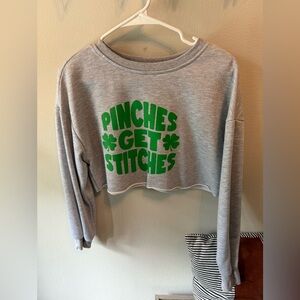 Pinches Get Stitches Cropped Sweater Sweatshirt XS